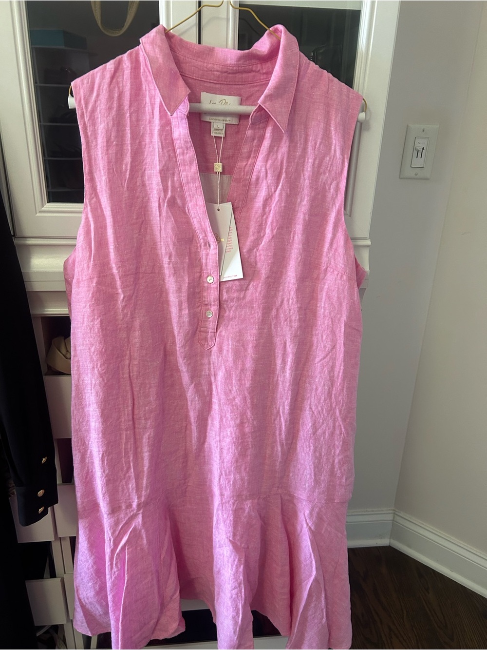 Sleeveless Pink Linen Dress Lilly Pulitzer